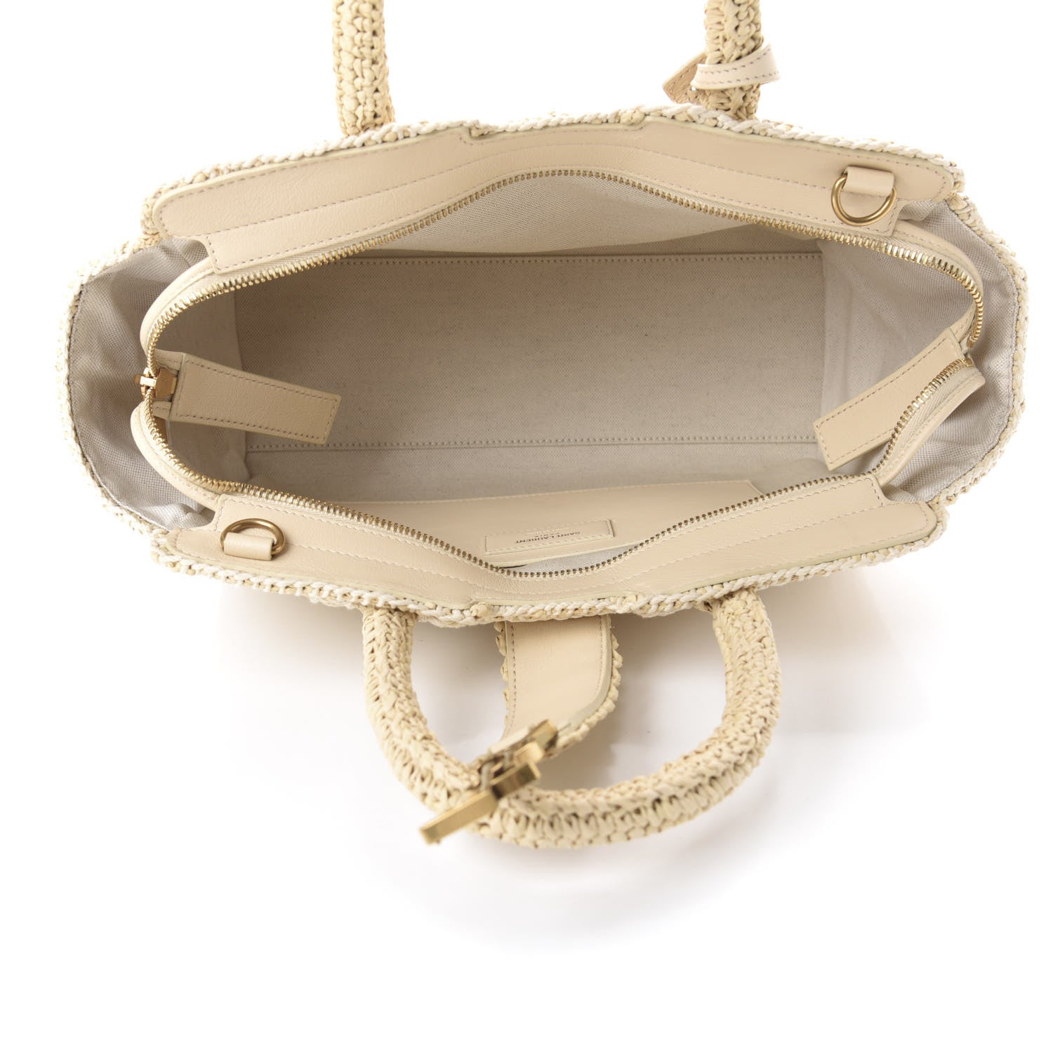 Saint Laurent Raffia Baby Monogram Downtown Cabas Naturale 5 of 10