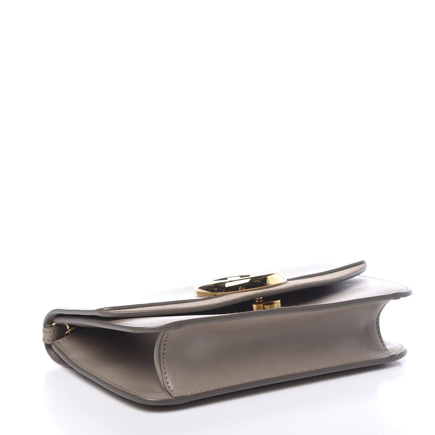 Calfskin Suede C Clutch With Chain Motty Grey