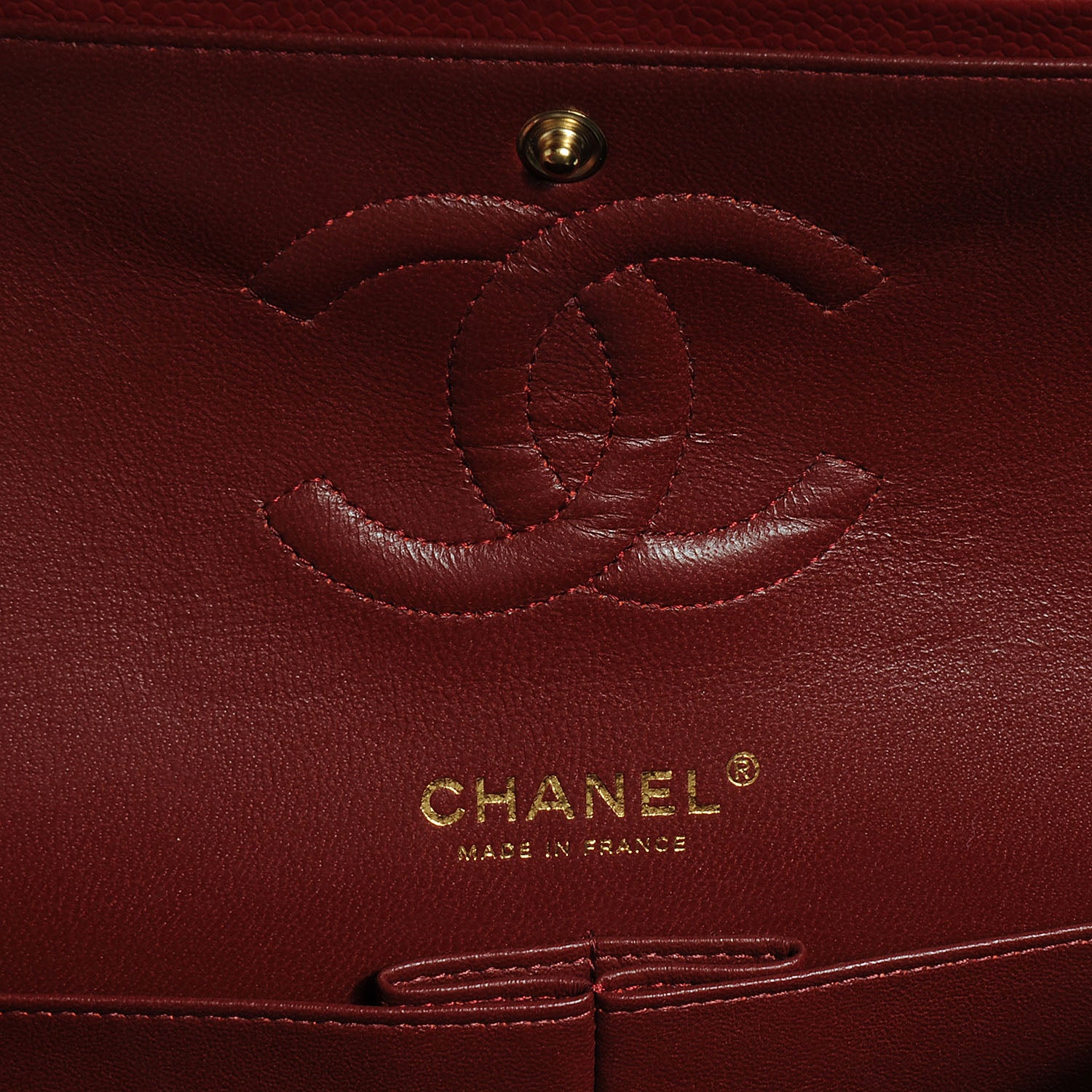 Chanel Caviar Quilted Medium Double Flap Red 6 of 8
