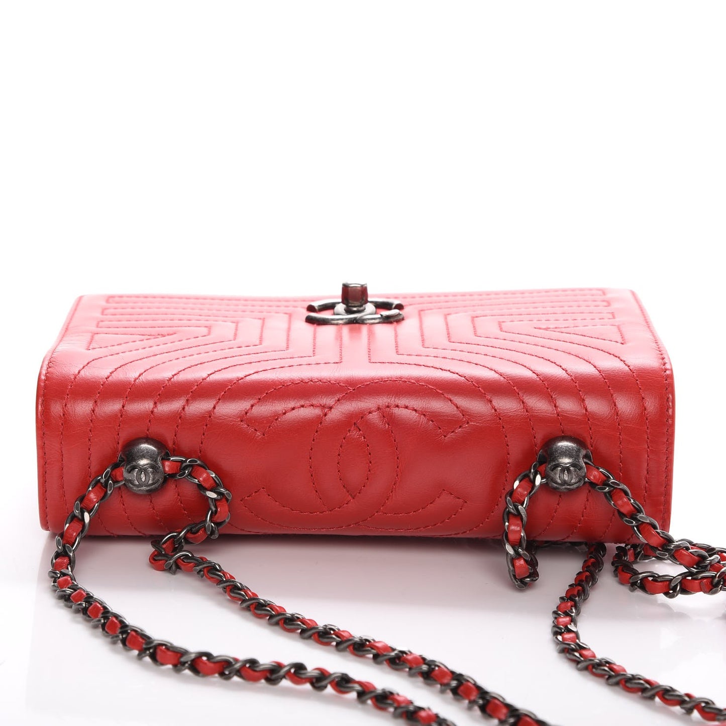 Calfskin Quilted Small Korean Garden Flap Red