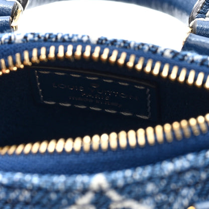 Louis Vuitton Denim Monogram Jacquard Micro Speedy Bag Charm Bleu 6 of 6