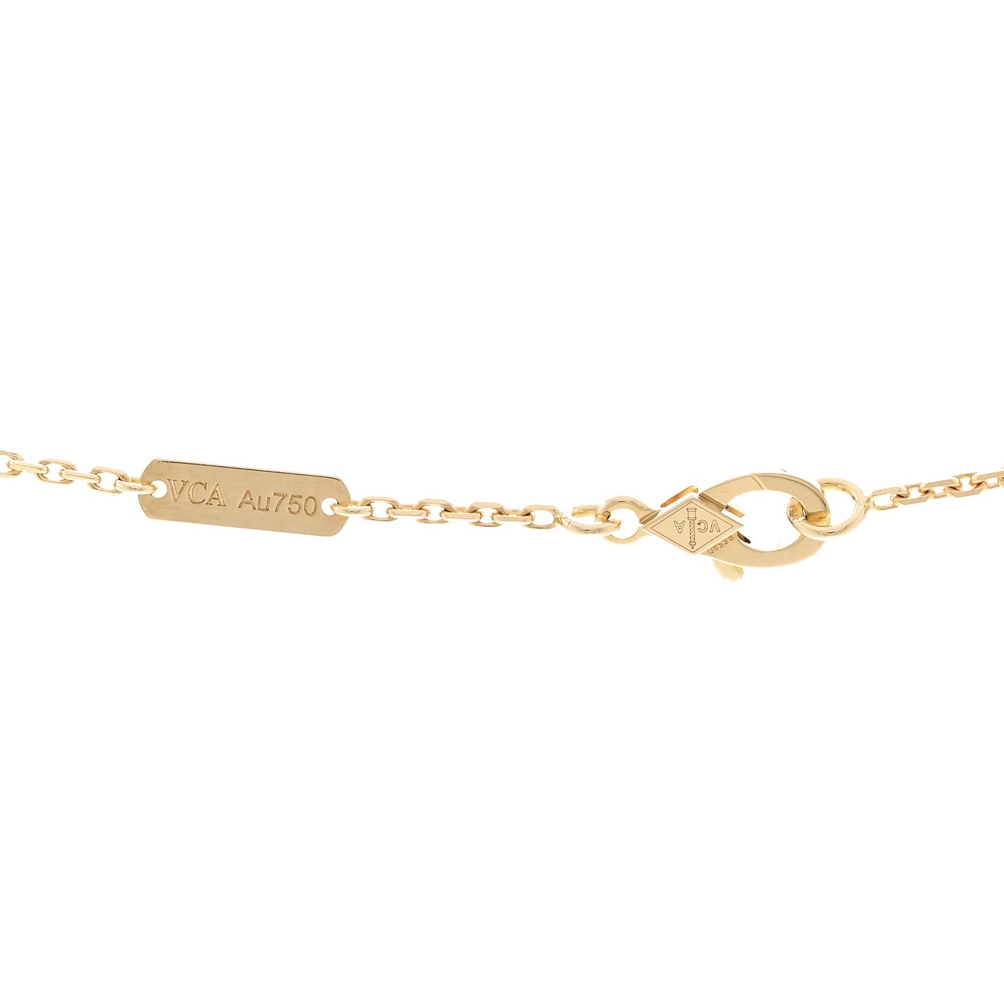 18K Yellow Gold Carnelian Vintage Alhambra Pendant Necklace