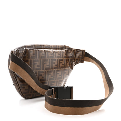 Fendi X FILA Glazed Fabric Vitello Century FF 1974 Mania Belt Bag Mogano Panna Blueberry 3 of 11