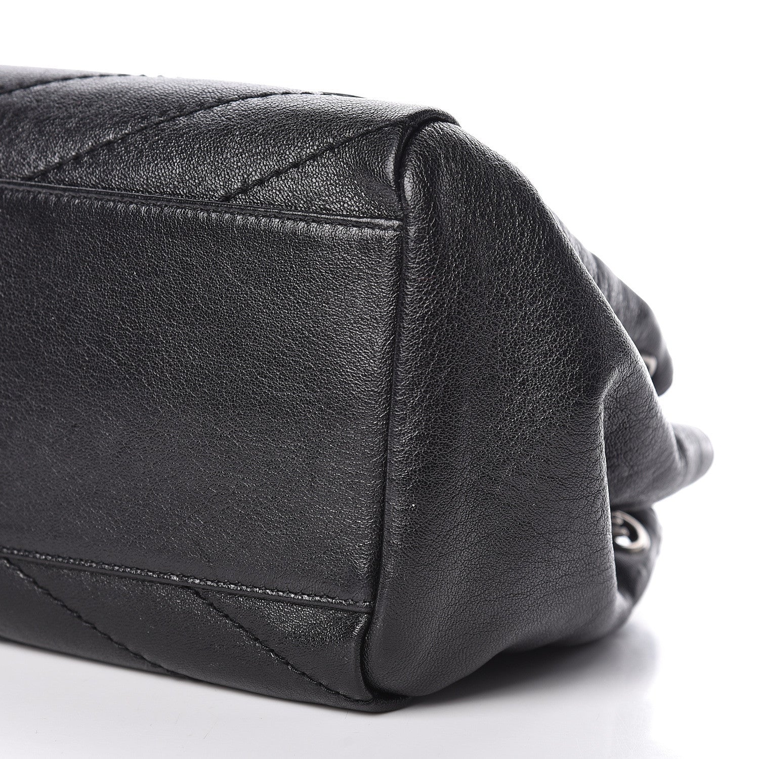 Saint Laurent Pebbled Lambskin Chevron Monogram Small Nolita Black 9 of 9