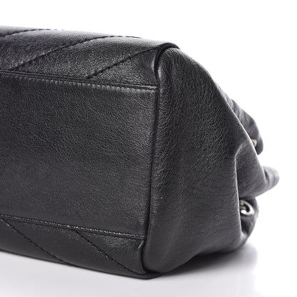 Saint Laurent Pebbled Lambskin Chevron Monogram Small Nolita Black 9 of 9