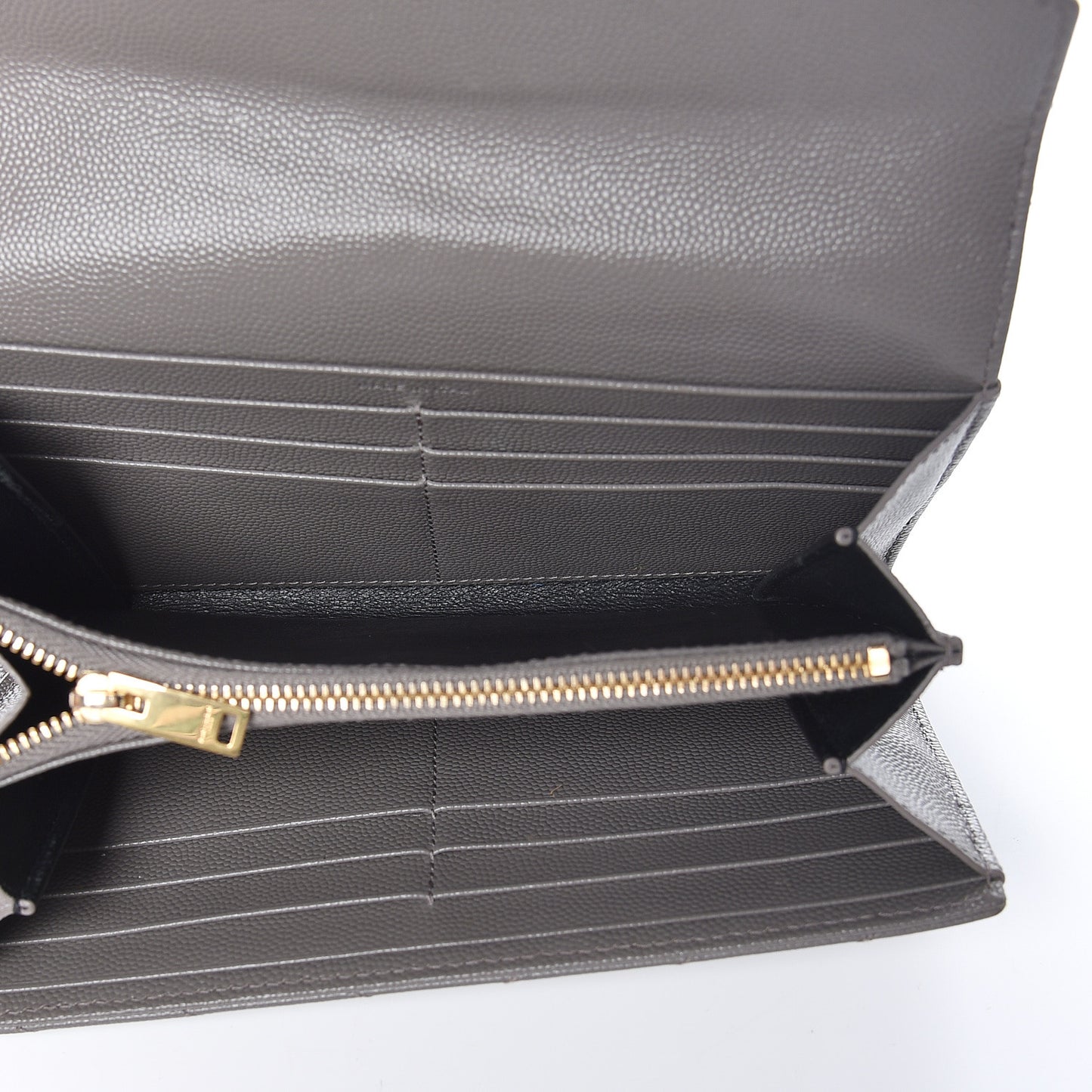 Grain De Poudre Matelasse Chevron Monogram Flap Wallet Fog