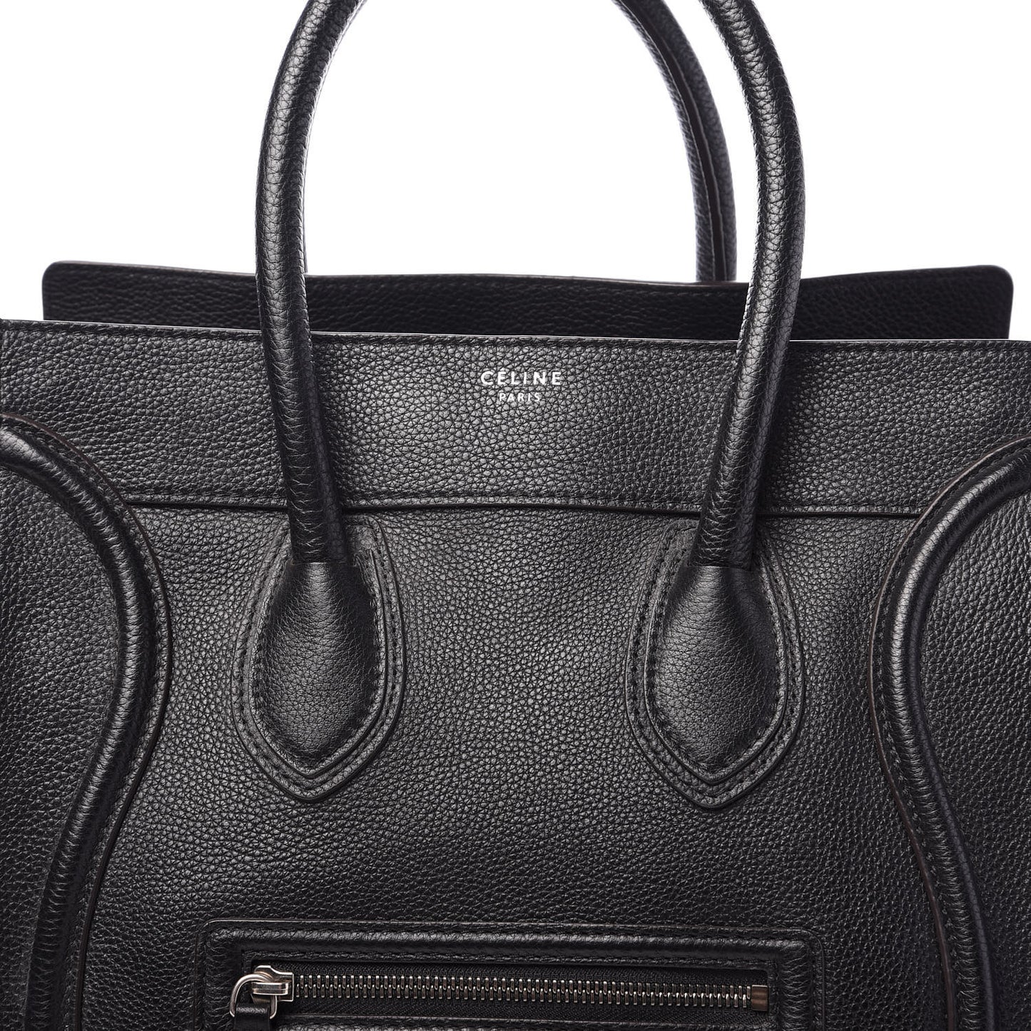 Drummed Calfskin Mini Luggage Black