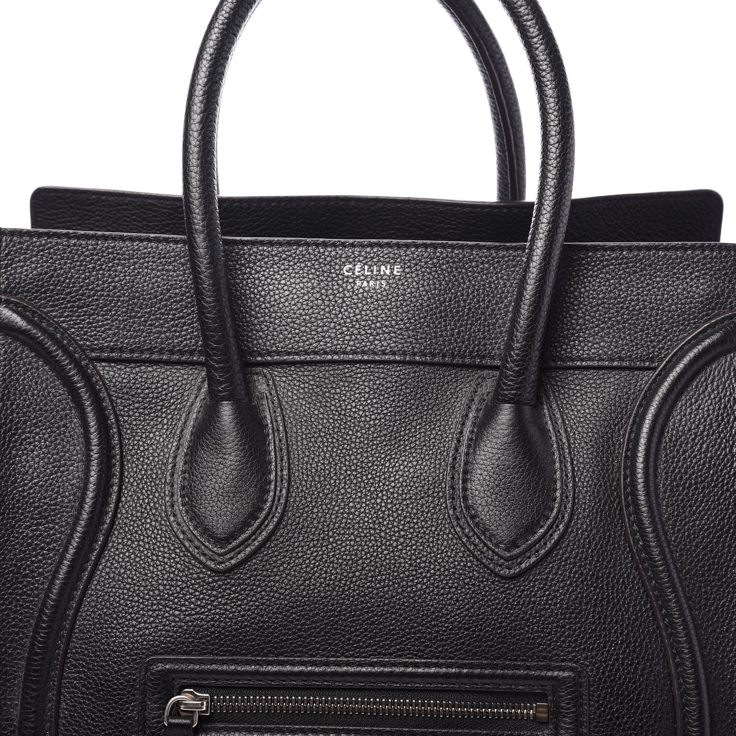 Celine Drummed Calfskin Mini Luggage Black 9 of 9