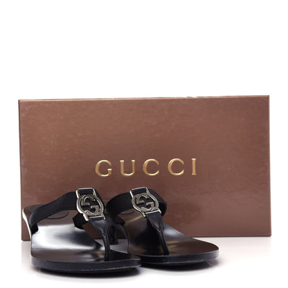 Gucci Nylon GG Reins Thong Sandals 37 Black 10 of 10