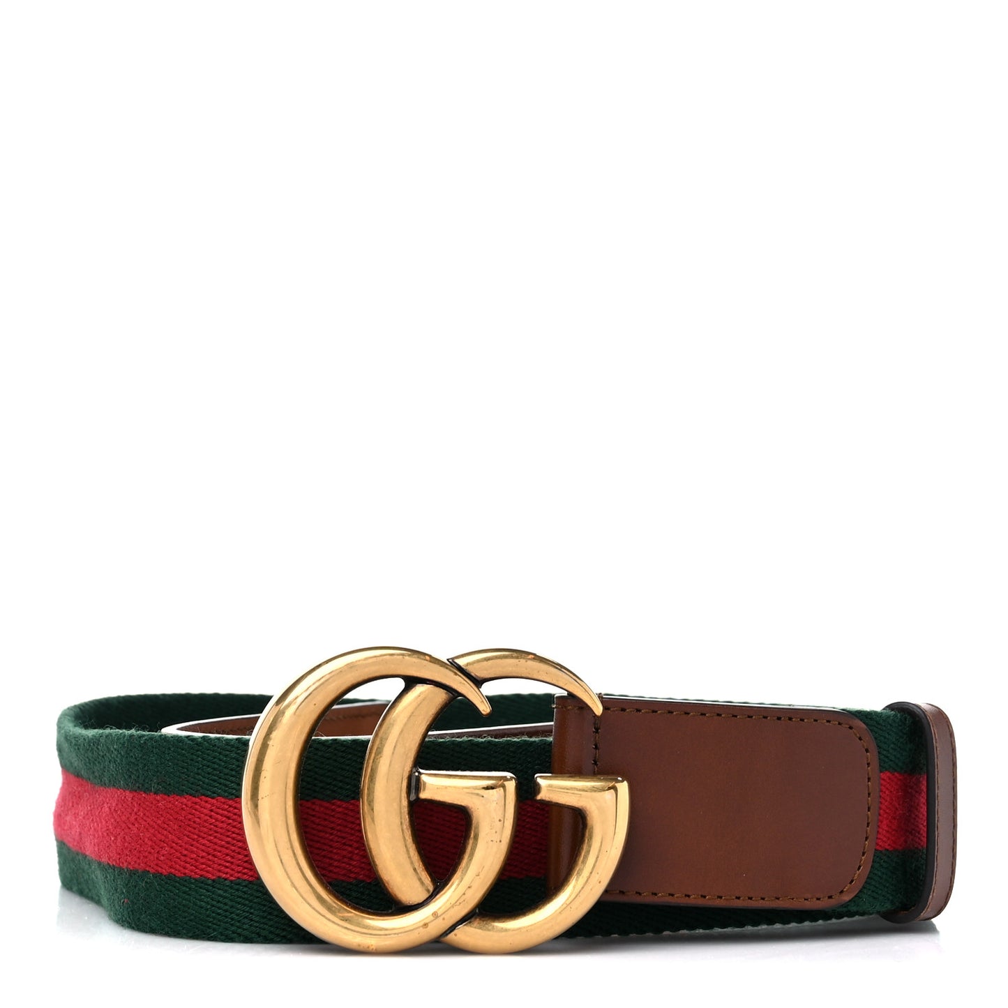 Nylon Calfskin Double G Web 40mm Belt 100 40 Green Red Cuir
