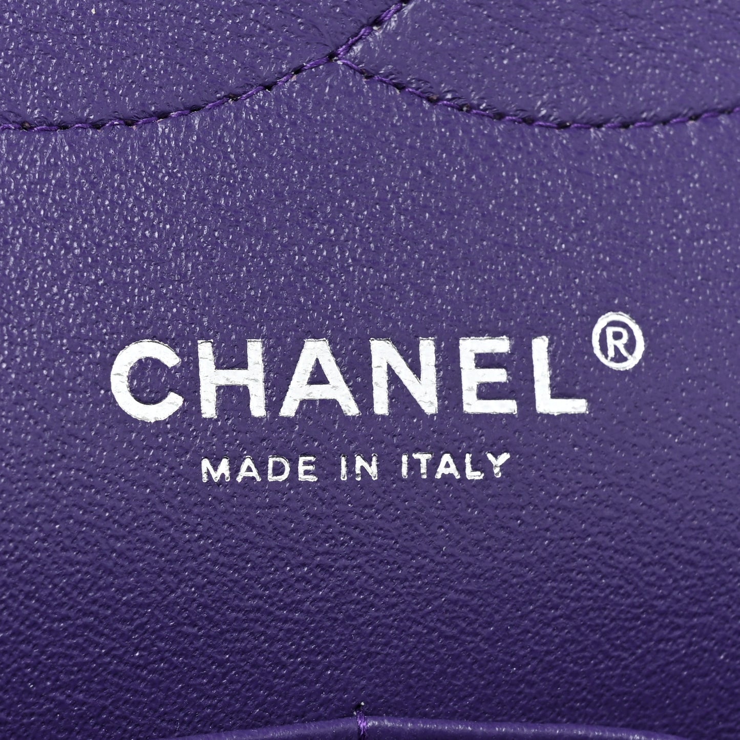 Patent Calfskin Quilted Jumbo Double Flap Purple