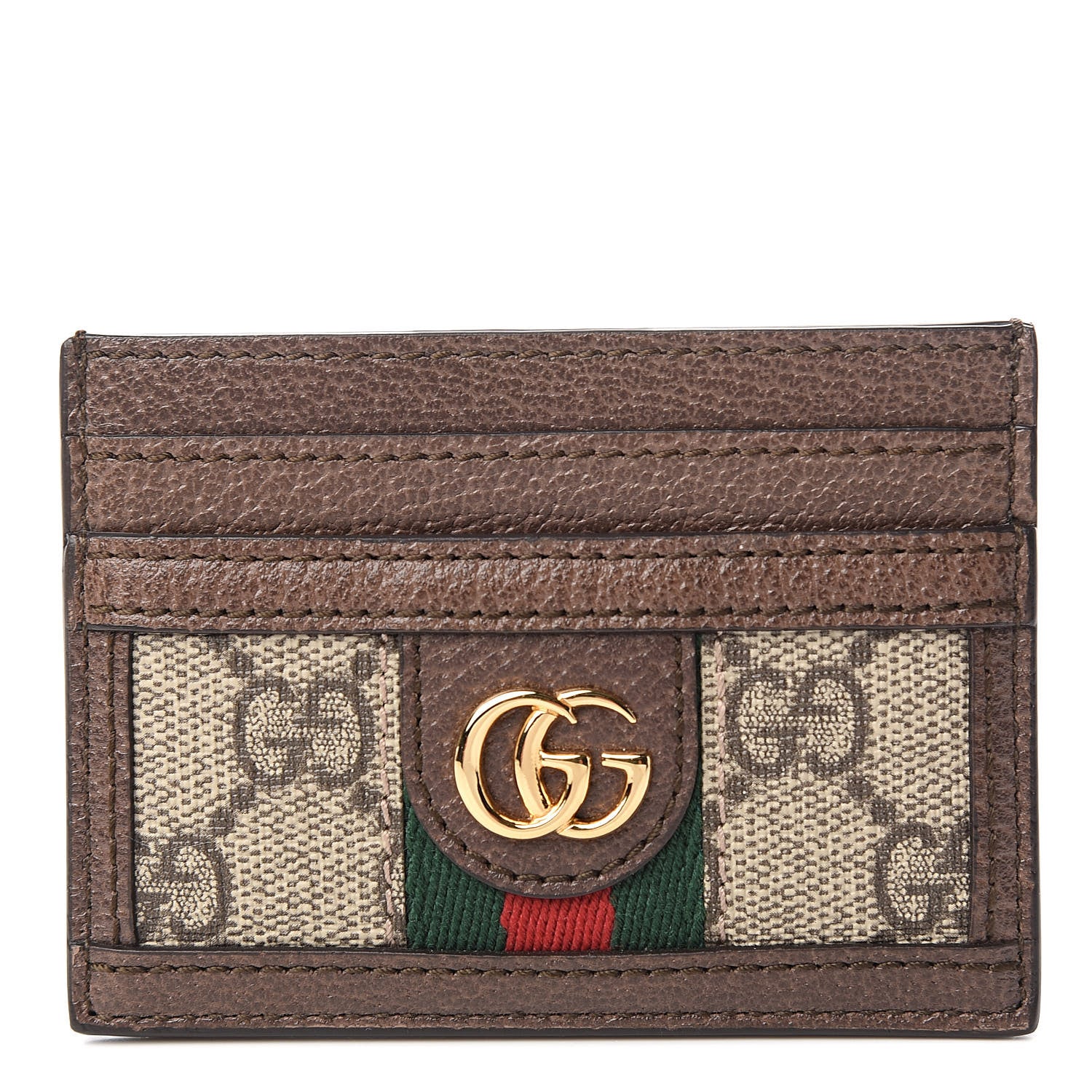 Gucci GG Supreme Monogram Ophidia Card Holder Brown 1 of 6