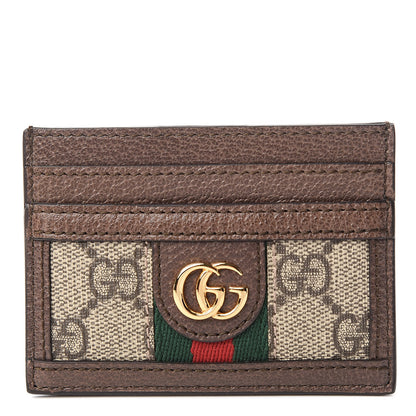 Gucci GG Supreme Monogram Ophidia Card Holder Brown 1 of 6