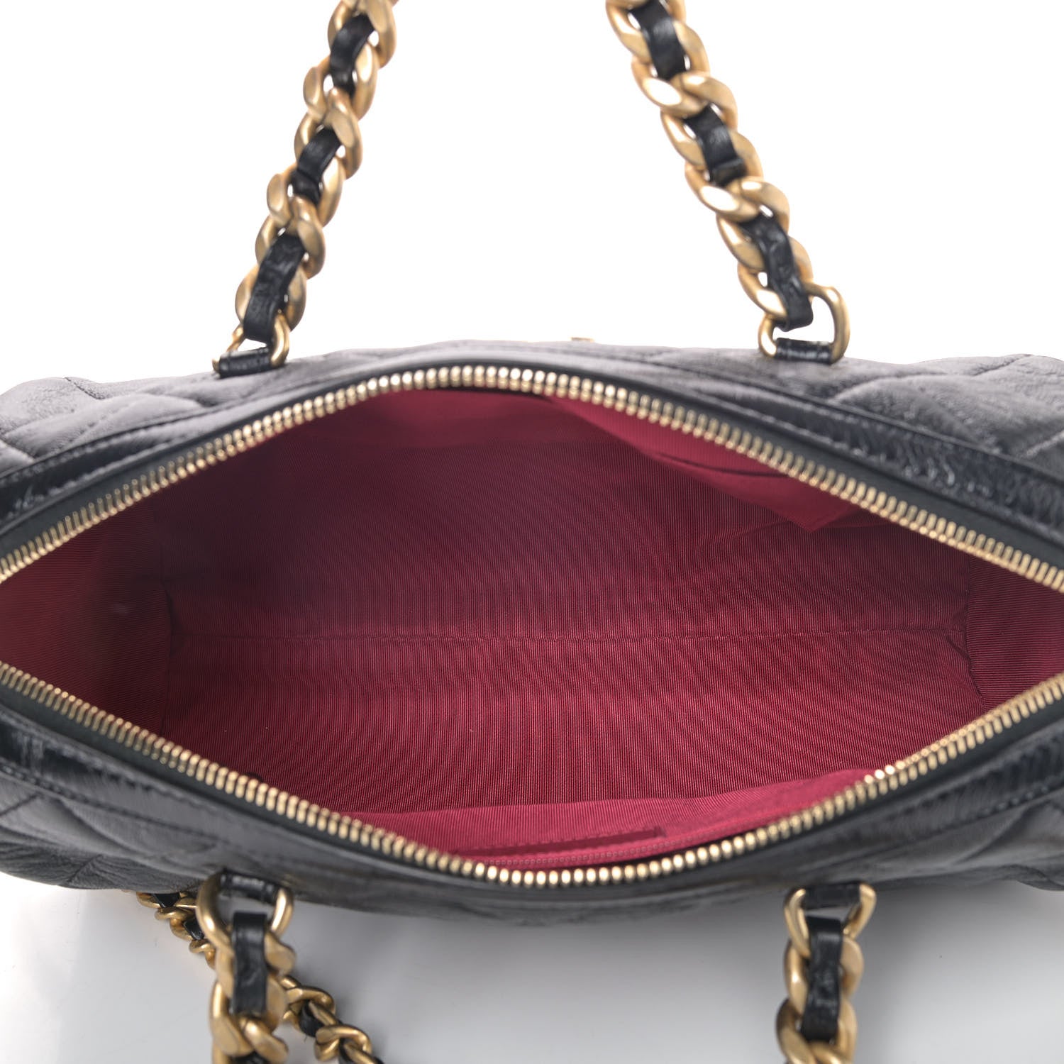 Chanel Shiny Lambskin Quilted Fashion Therapy Bowling Bag Black 4 of 5