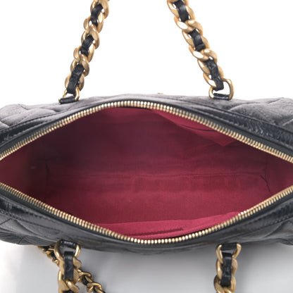 Chanel Shiny Lambskin Quilted Fashion Therapy Bowling Bag Black 4 of 5