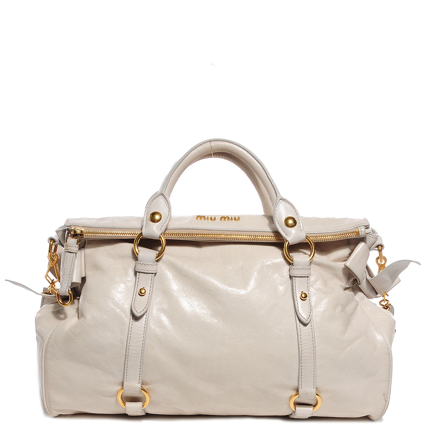 Vitello Lux Large Bow Bag Talco