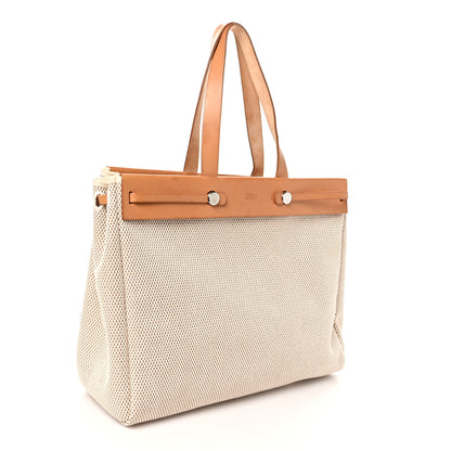 Hermes Toile Vache Hunter Herbag Cabas MM Natural 4 of 12
