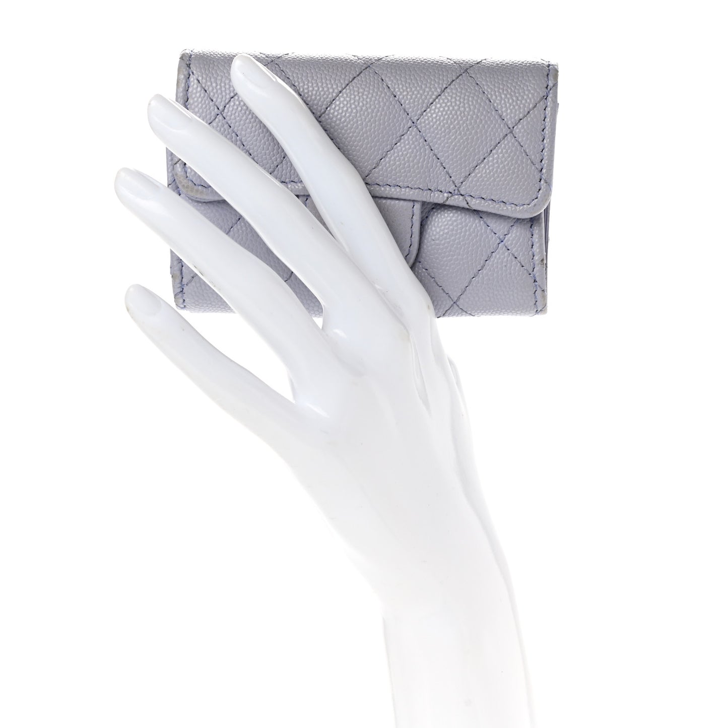 Caviar Quilted Classic 4 Key Holder Wallet Light Purple