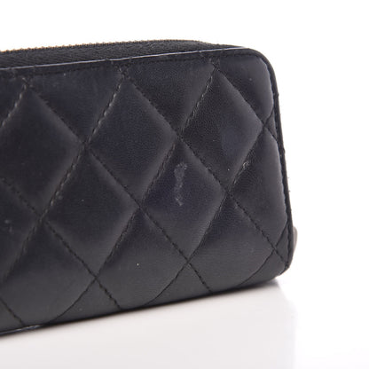 Chanel Lambskin Quilted Zip Coin Purse Black 8 of 9