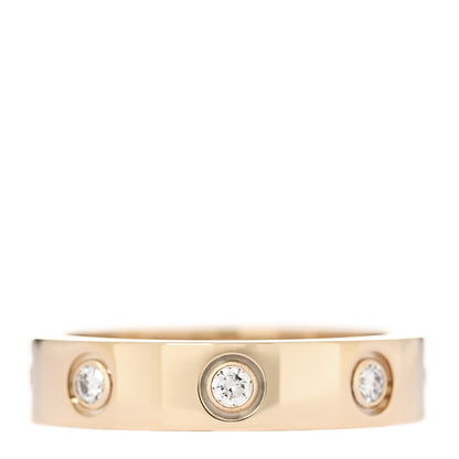Cartier 18K Yellow Gold 8 Diamond 4mm LOVE Wedding Band Ring 48 4.5 3 of 4