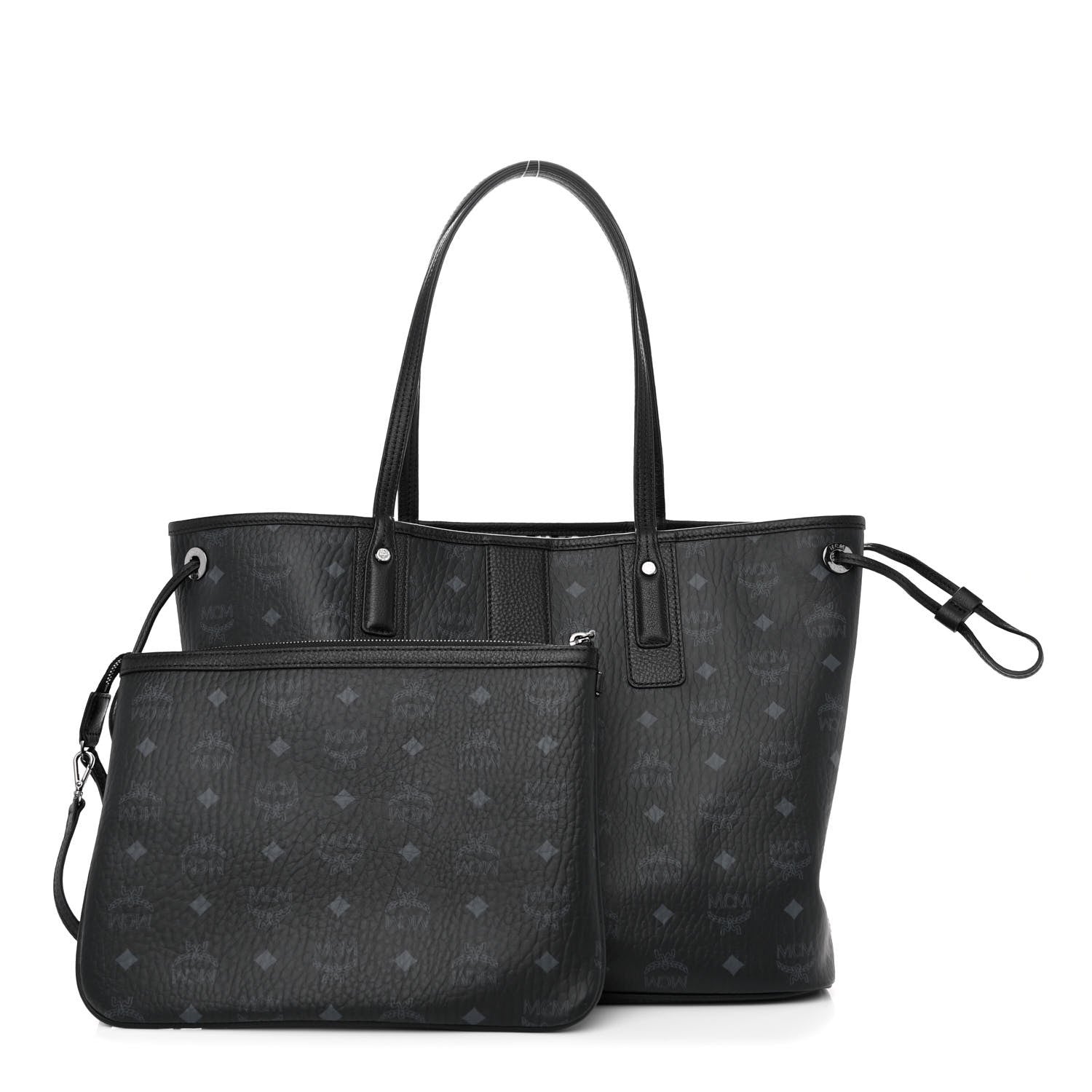 MCM Visetos Medium Liz Reversible Shopper Tote Black 1 of 16