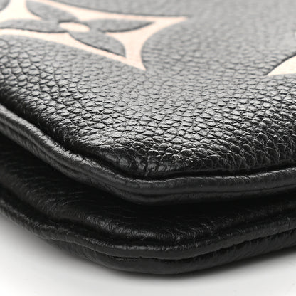 Louis Vuitton Empreinte Monogram Giant Double Zip Pochette Black Cream 7 of 8