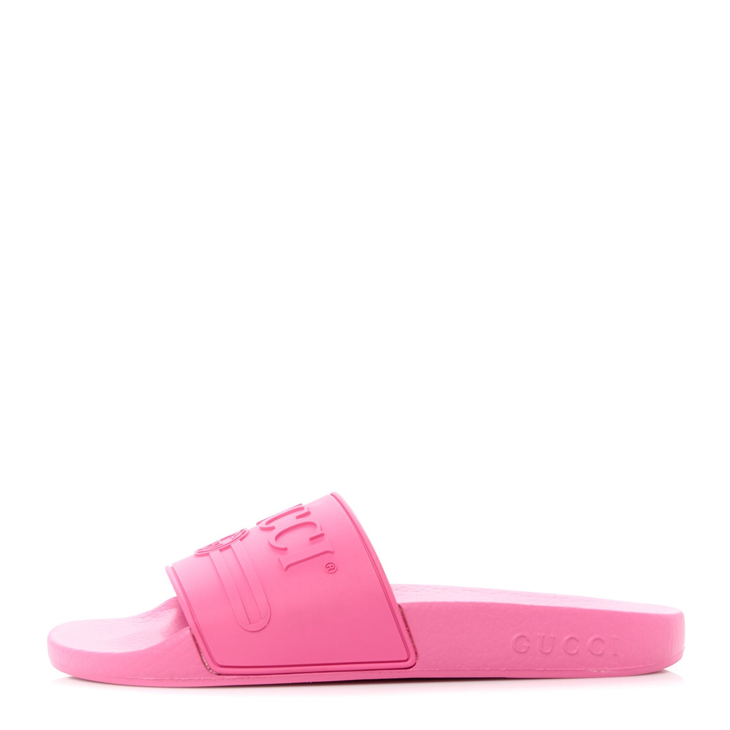 Rubber Womens Logo Slide Sandals 36 Fuchsia