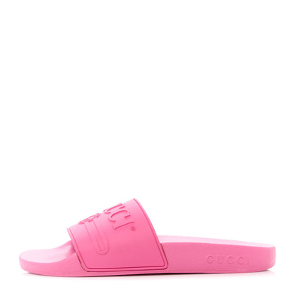 Gucci Rubber Womens Logo Slide Sandals 36 Fuchsia 1 of 8
