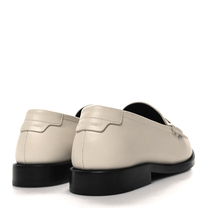 Saint Laurent Calfskin Penny Loafers 37.5 Pearl 4 of 10
