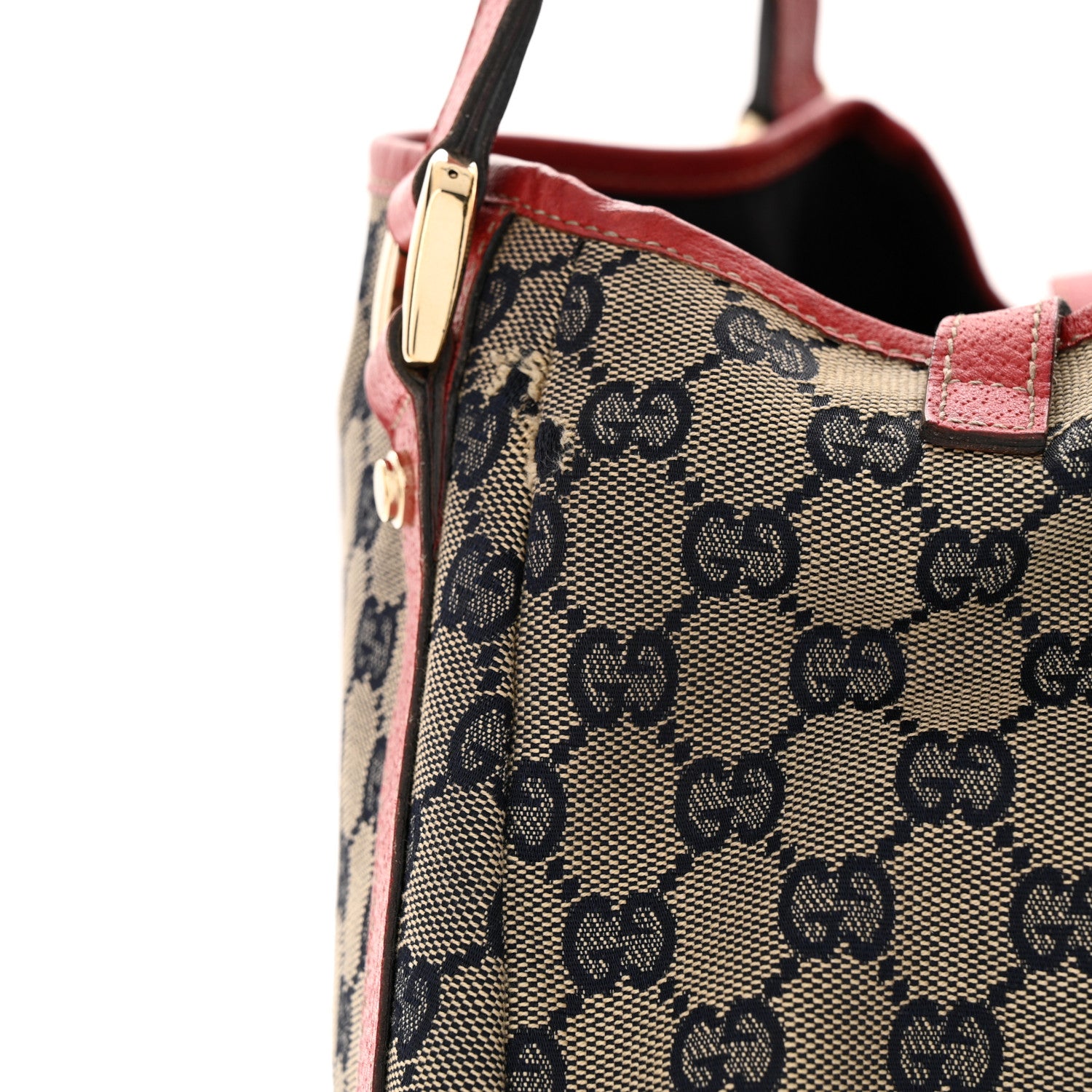 Gucci Monogram Medium Abbey Shoulder Bag Navy Red 14 of 16