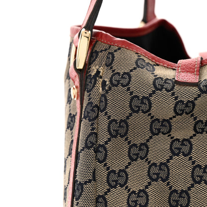 Gucci Monogram Medium Abbey Shoulder Bag Navy Red 14 of 16