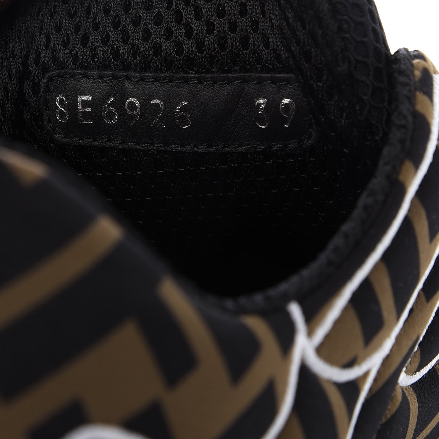 Fendi Stretch Fabric FFreedom Sneakers 39 Tobacco Black White 9 of 10