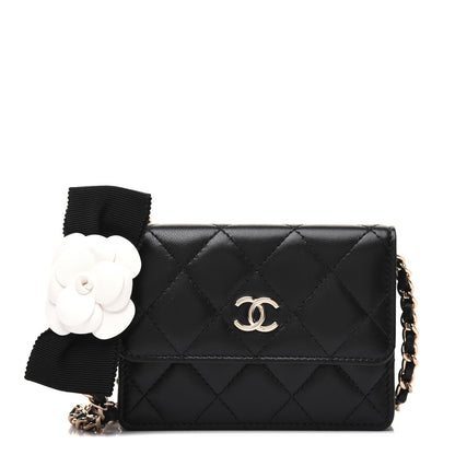 Chanel Lambskin Quilted My Chanel Lady Card Holder On Chain Black 1 of 15