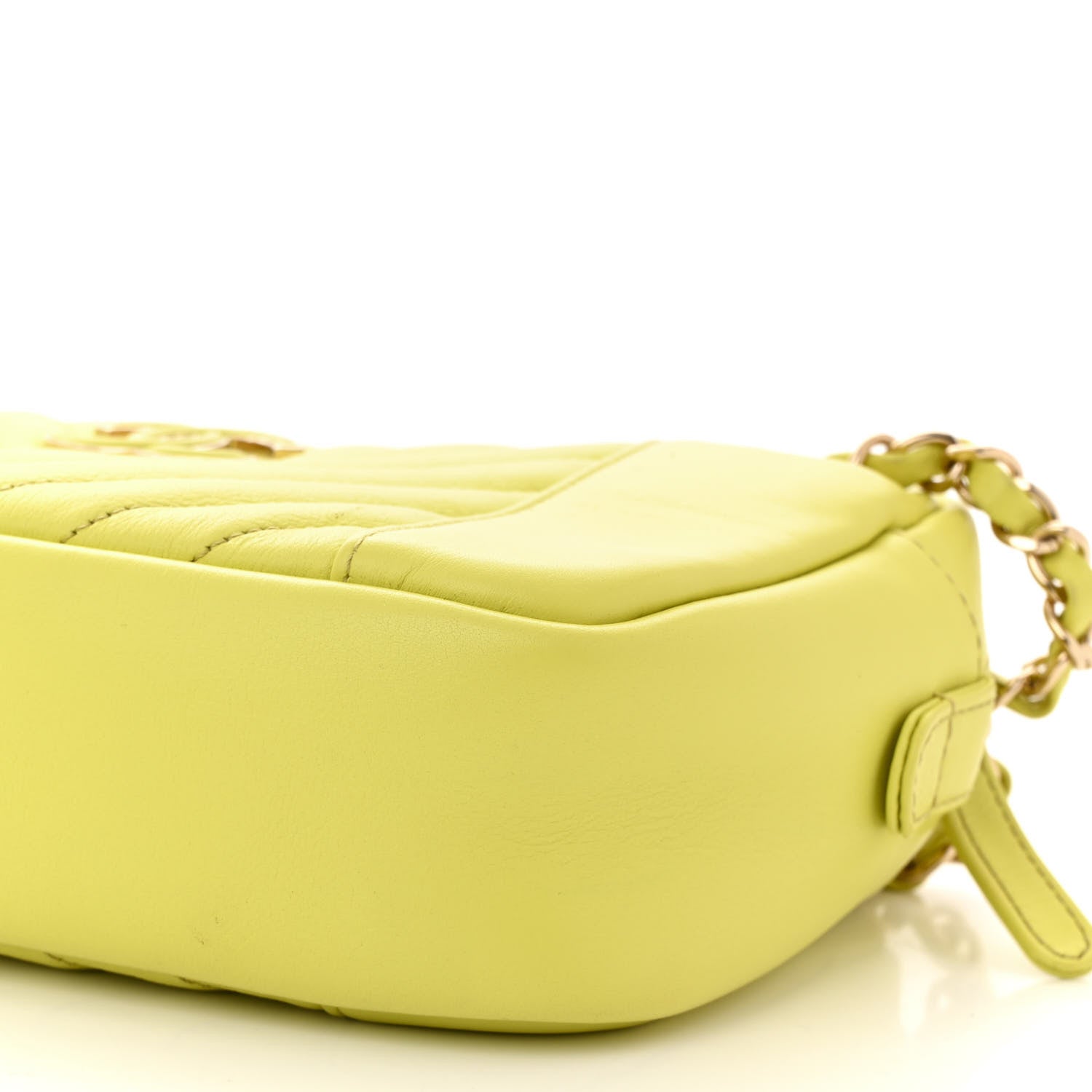 Chanel Calfskin Quilted Daily Chevron Camera Case Light Green 10 of 13