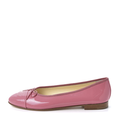 Chanel Patent CC Cap Toe Ballerina Flats 40 Light Pink 1 of 9
