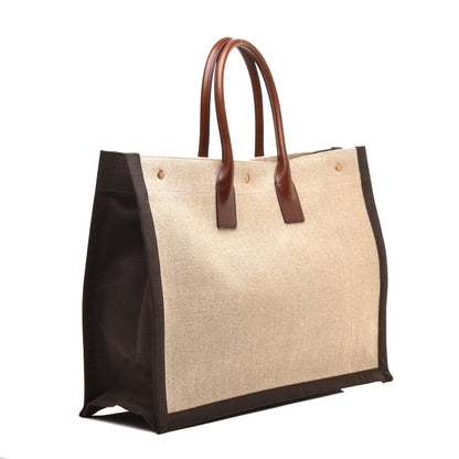 Saint Laurent Linen Calfskin Rive Gauche Tote Natural 3 of 8