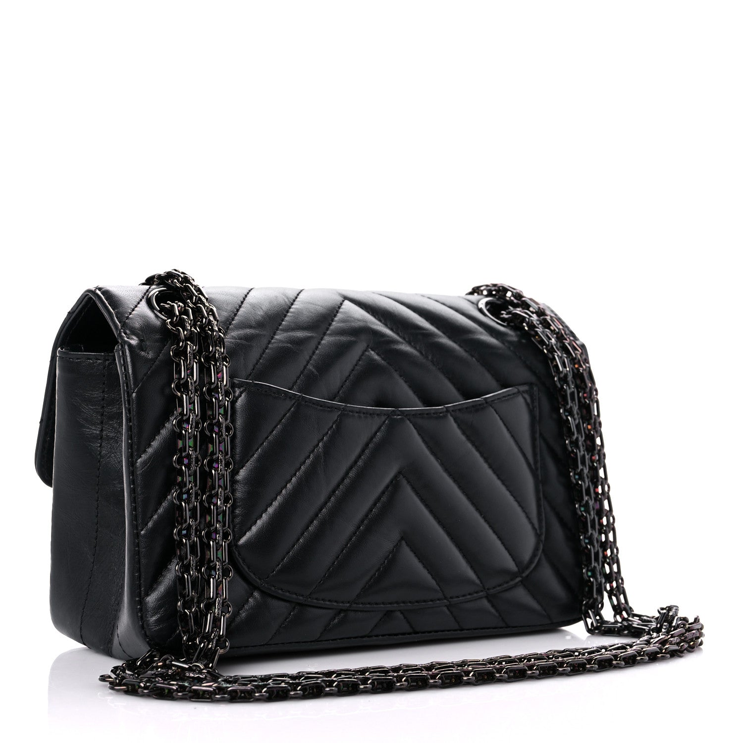 Chanel Aged Calfskin Chevron Quilted 2.55 Reissue Mini Flap So Black 3 of 14