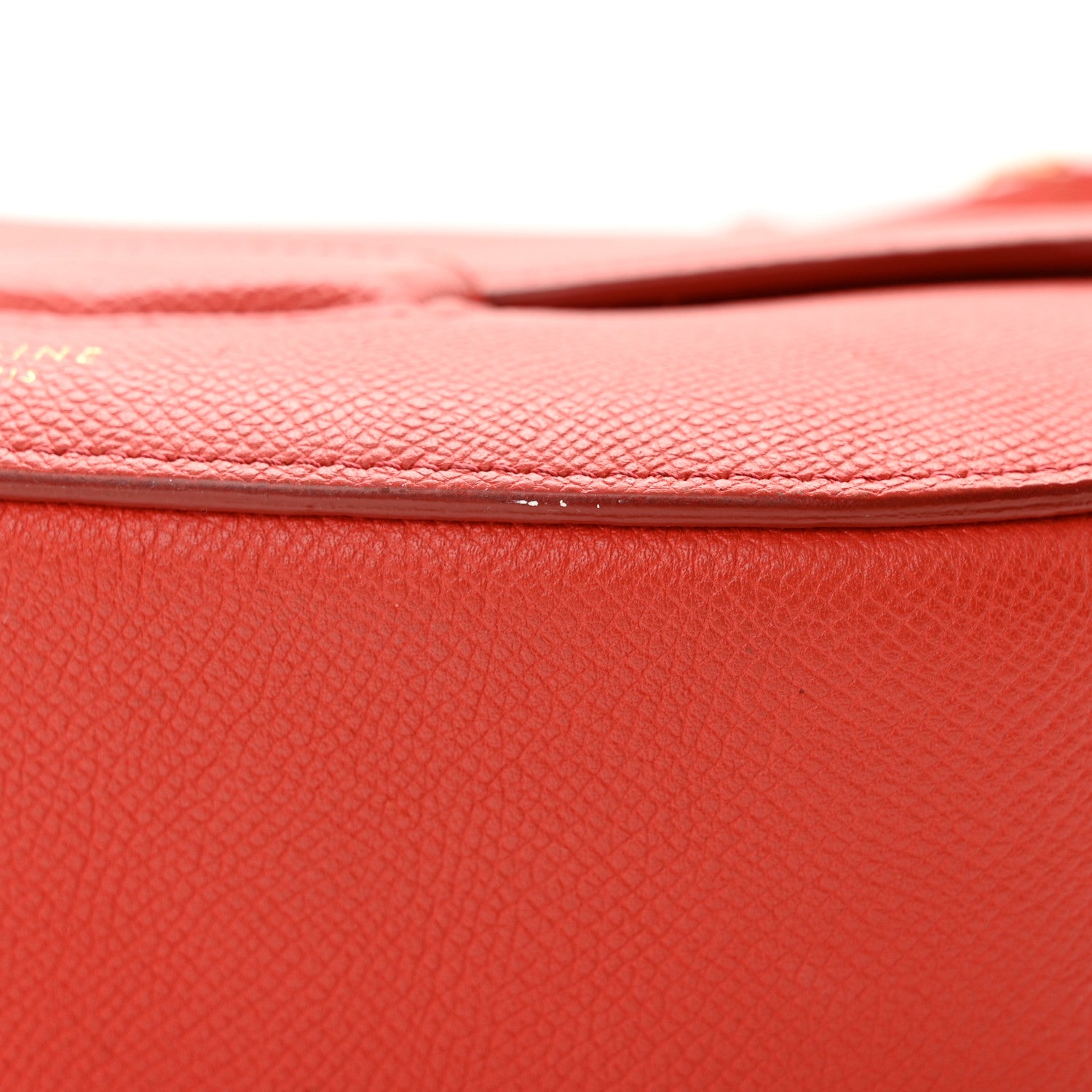 Celine Grained Calfskin Medium Trotteur Bright Red 12 of 12