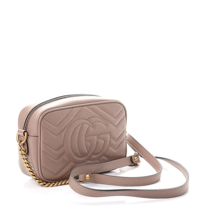 Gucci Calfskin Matelasse Mini GG Marmont Chain Shoulder Bag Nude 3 of 8