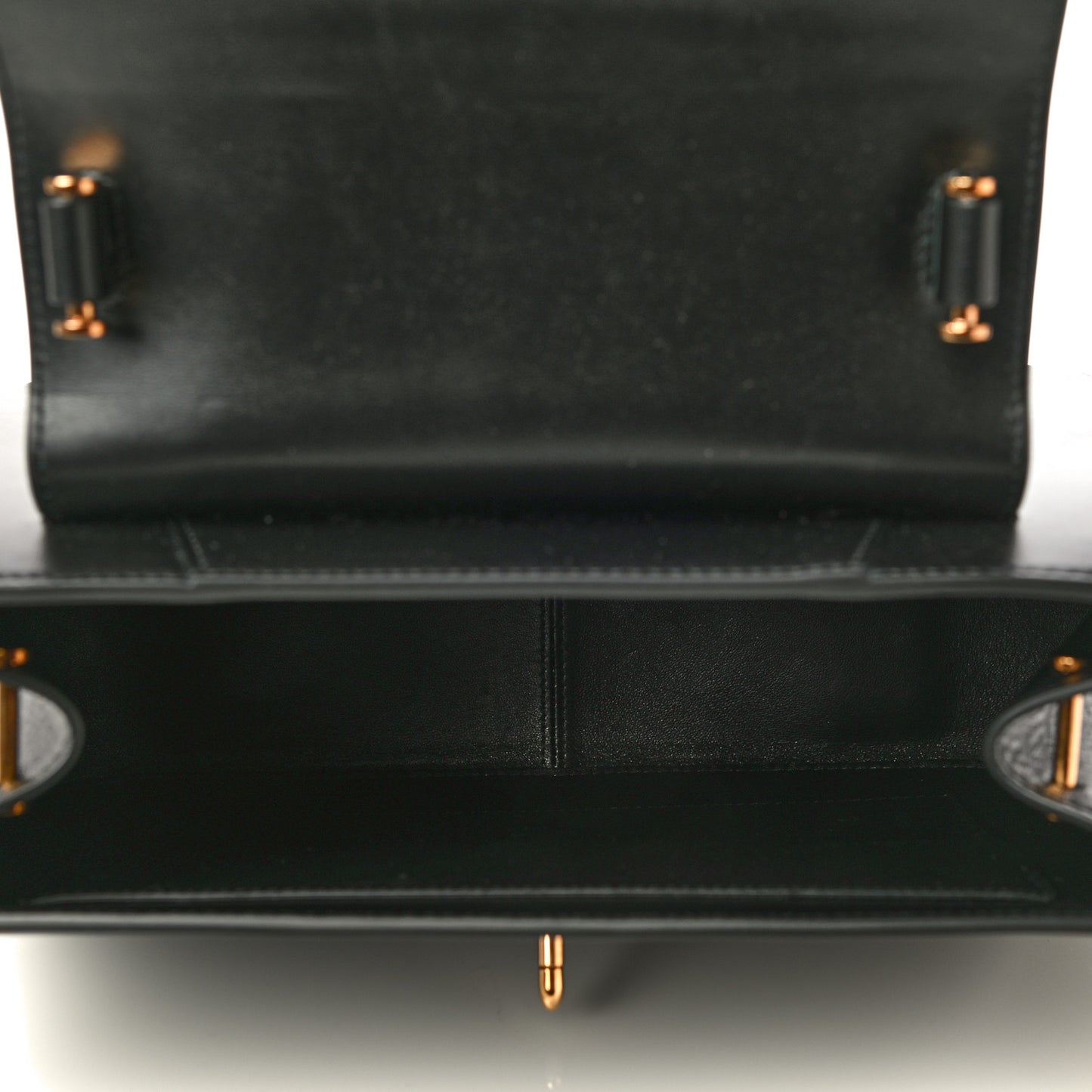 Vitello Barocco Virtus Small Top Handle Shoulder Bag Black