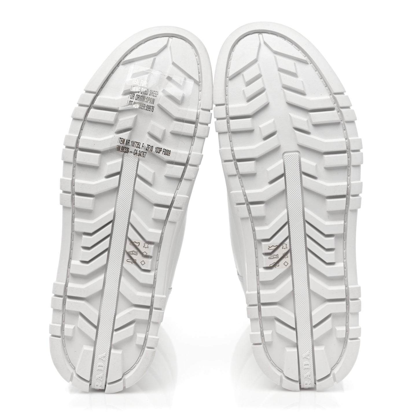 Nappa Metal Triangle Logo Padded Moon Boots 40 White