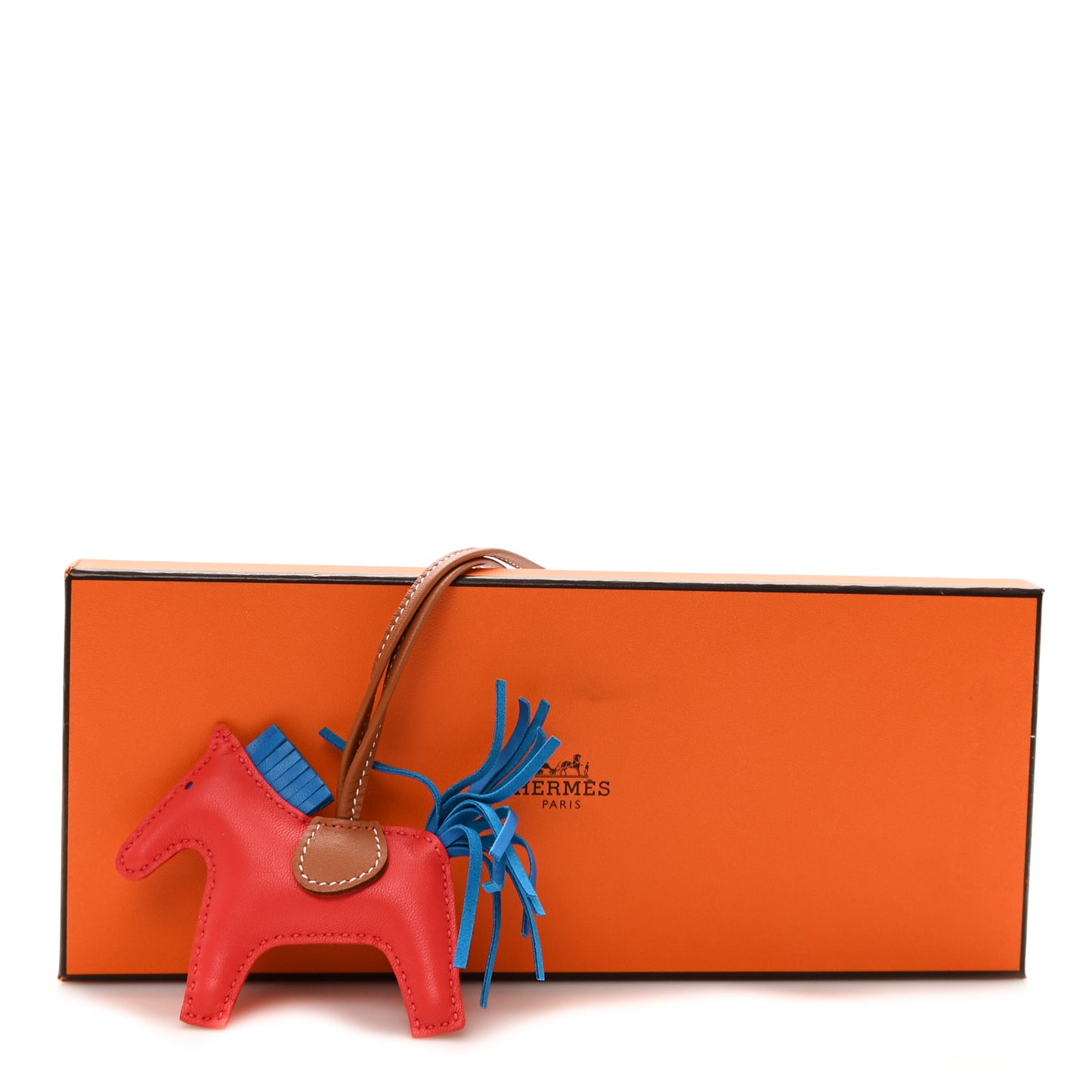 Milo Lambskin Grigri Rodeo Horse Bag Charm PM Rose Texas Bleu Zanzibar Gold