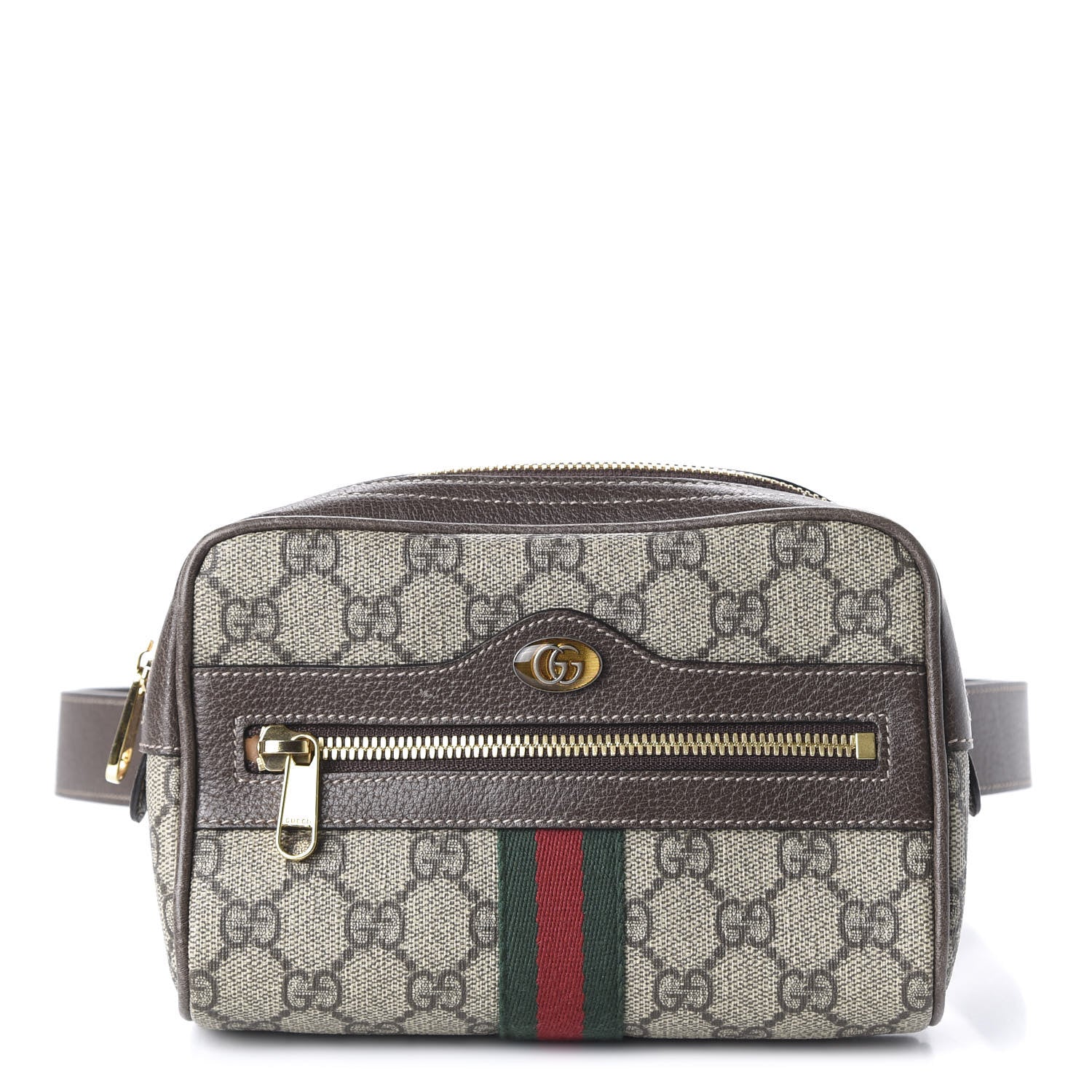 Gucci GG Supreme Monogram Web Small Ophidia Belt Bag 85 34 Dark Brown 1 of 10