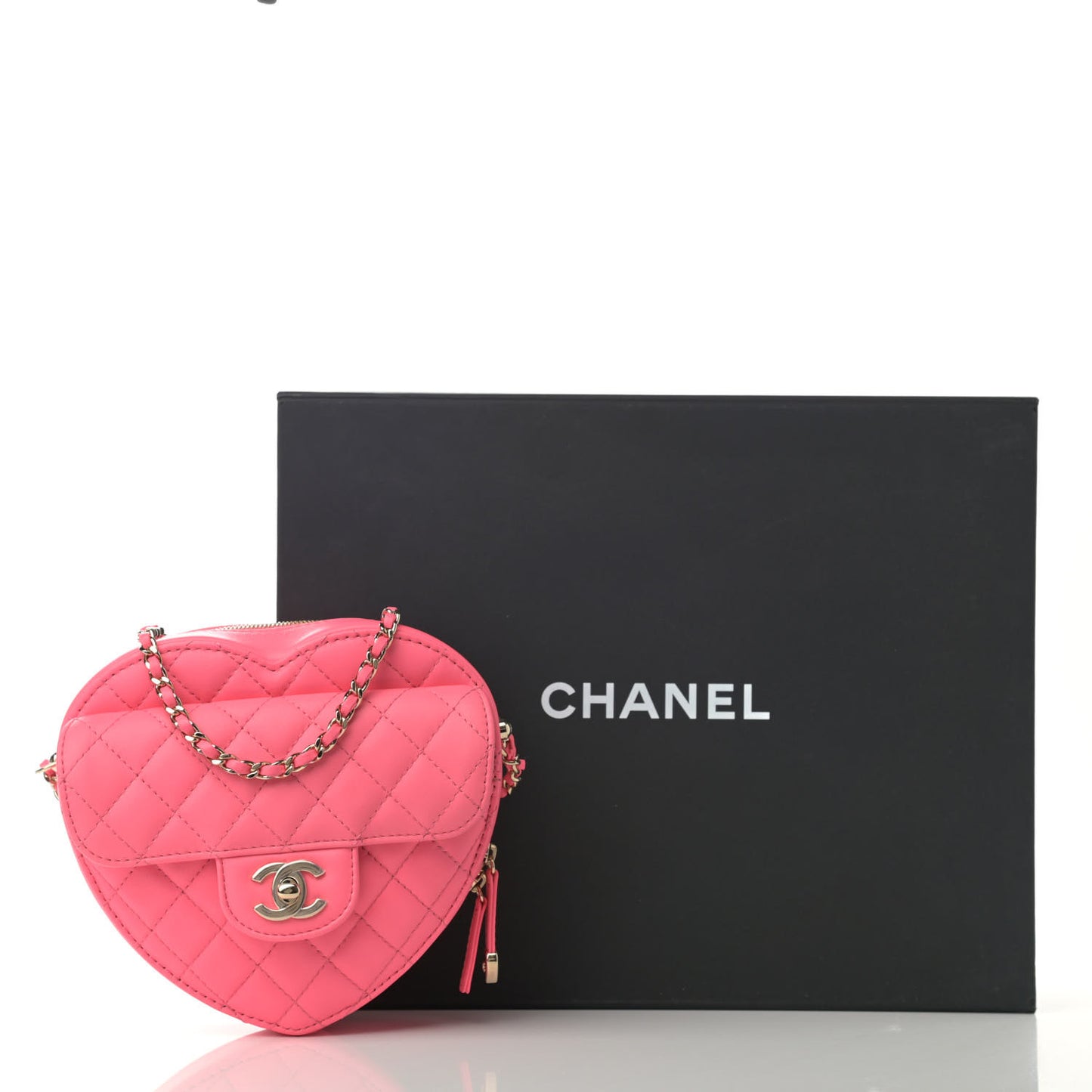 Lambskin Quilted CC In Love Heart Bag Pink