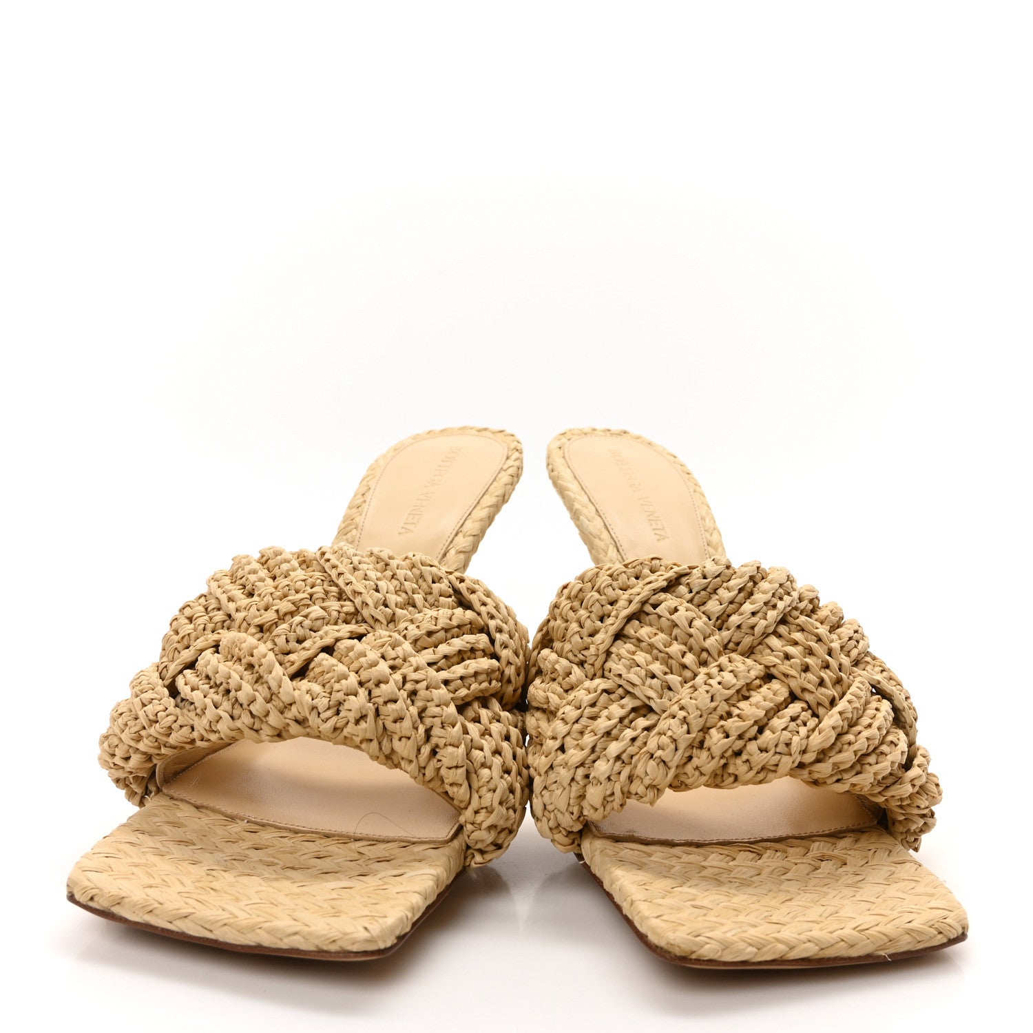 Bottega Veneta Raffia Intrecciato Lido Mule 90 Sandals 40 Cane Sugar 3 of 8