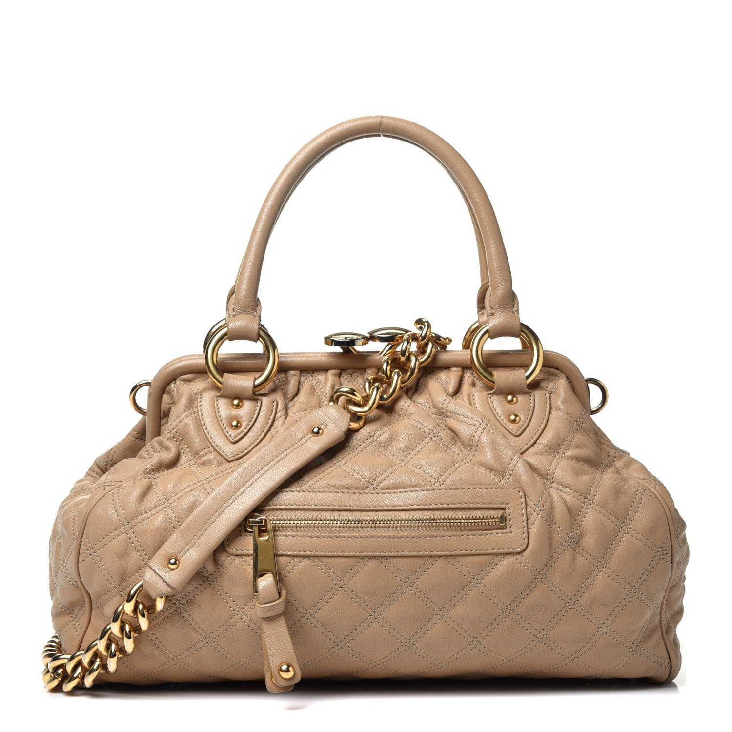 Marc Jacobs Calfskin Quilted Stam Beige 1 of 10