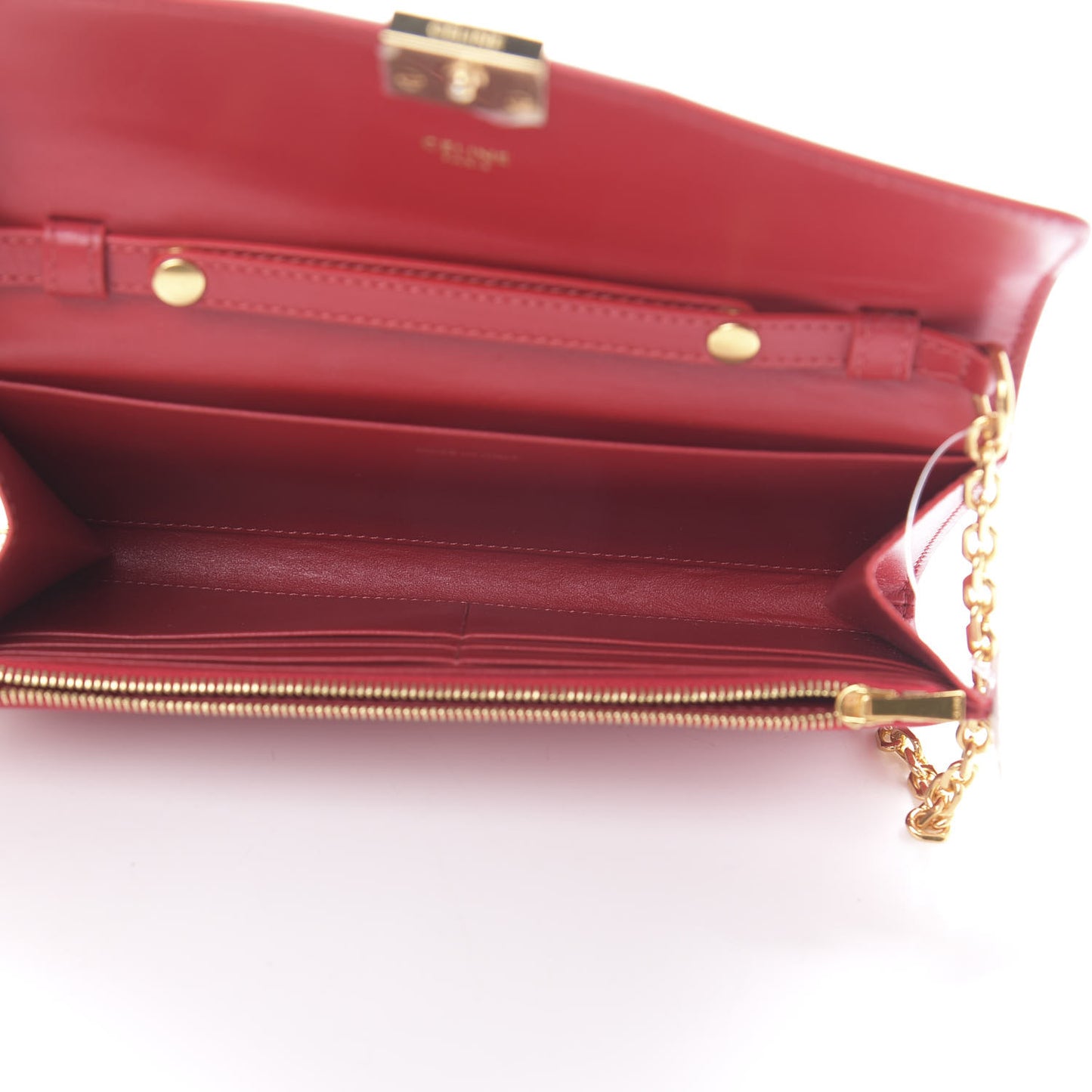 Calfskin C Wallet On Chain Bag Red