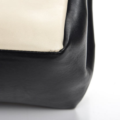 Valentino Garavani Calfskin Colorblock Single Handle Satchel Black White 11 of 11