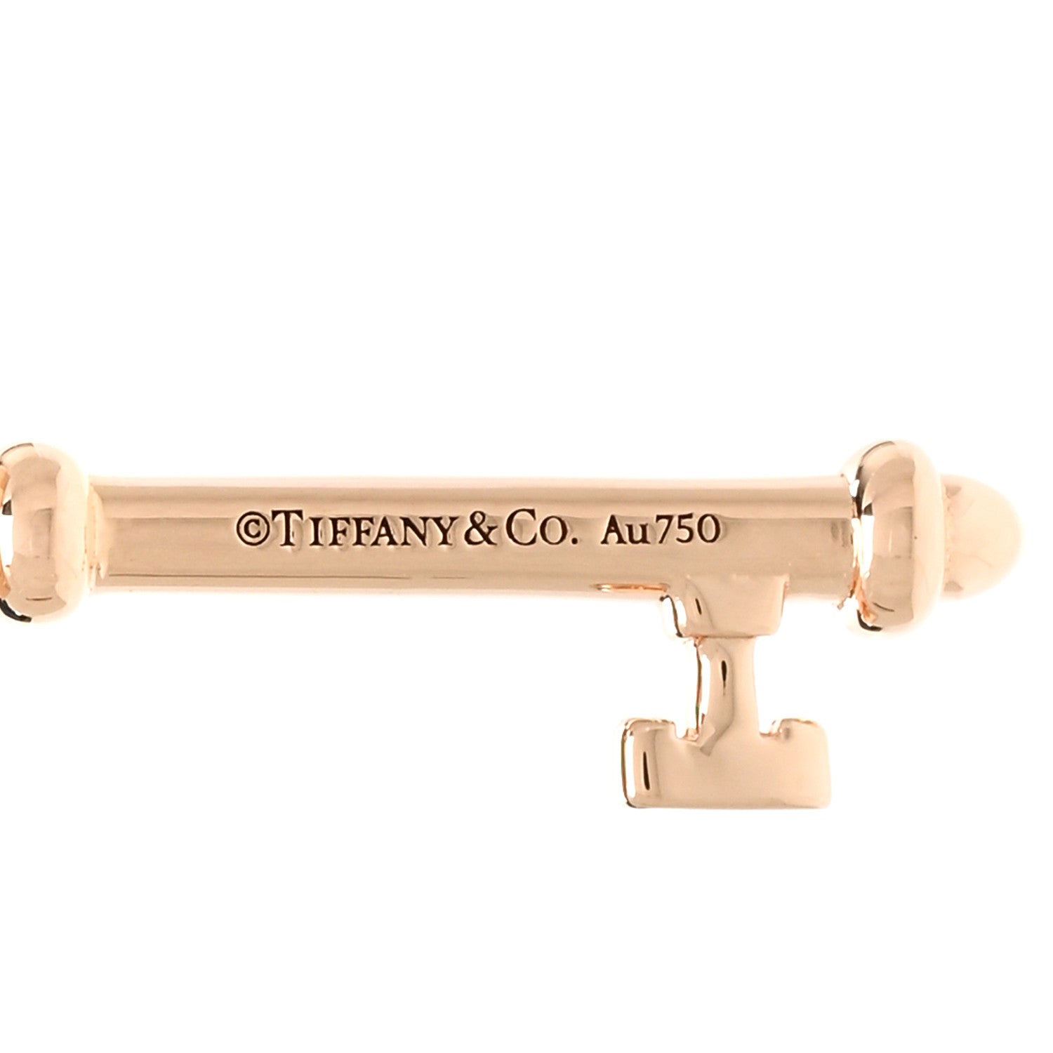 Tiffany 18K Rose Gold Ruby Atlas Pierced Key Pendant 3 of 3