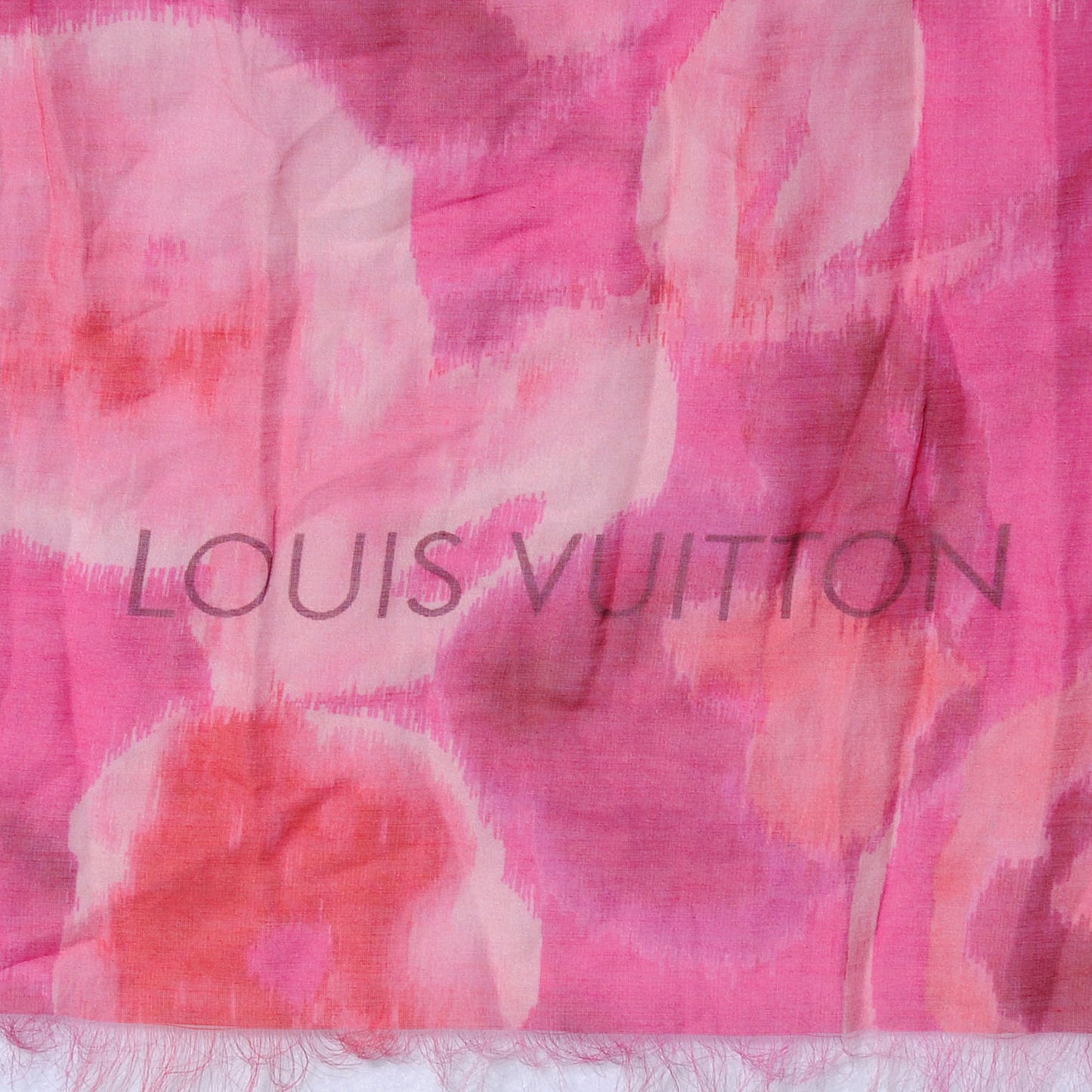 Cotton Silk Ikat Pareo Scarf Rose Indien
